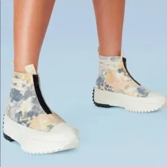 New Converse Women's Run Star Hike High Top Platform Egret/White/Black - Picture 9 of 9